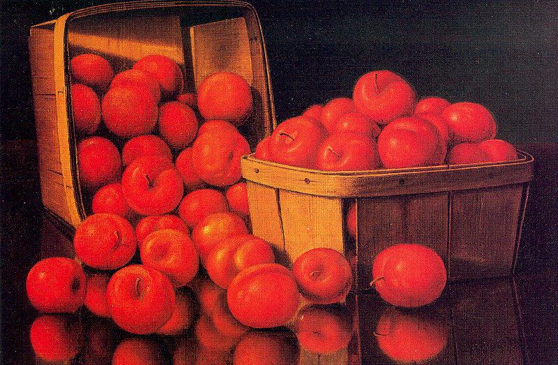 Prentice, Levi Wells Baskets of Red Plums Sweden oil painting art